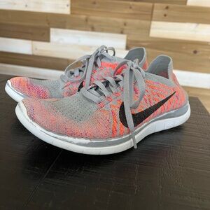 Gray Pink Nike Free 4.0 Fly Knit Shoes Women's 7 Running Jogging